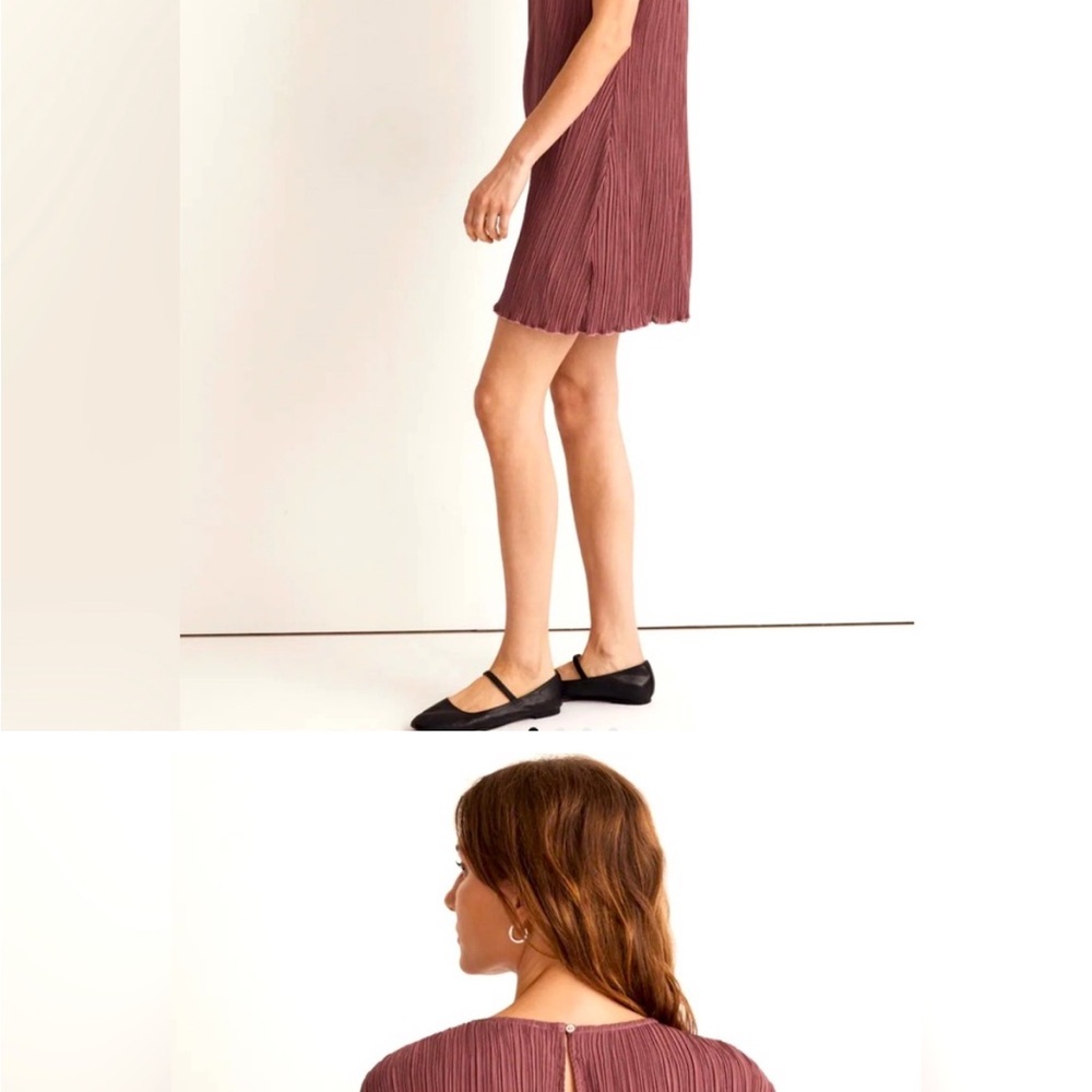 Madewell Dusty Rose Pleated Mini Dress